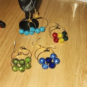 New Handmade Sparkling Hoops